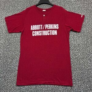 Abbott Perkins Construction Shirt Youth Large Bike Short Sleeve‎ Crew Neck L